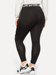 Plus Mesh Panel Letter Print Leggings