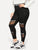 Plus Mesh Panel Letter Print Leggings