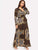 Plus Flower Print Wrap Maxi Dress