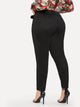 Plus Solid Self-tie Waist Pants