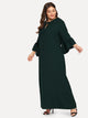 Plus Tie Neck Bell Sleeve Maxi Dress