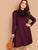  Plus Rolled Neck Swing Dress