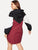 Plus Color-block Self-tie Hooded Dress