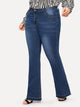 Plus Raw Hem Flare Leg Jeans