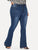 Plus Raw Hem Flare Leg Jeans