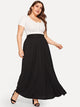 SHEIN Plus Wide Waist Maxi Jersey Skirt