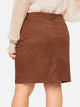 SHEIN Plus Slant Pocket Velvet Skirt