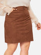 SHEIN Plus Slant Pocket Velvet Skirt