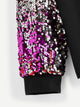 Plus Sequins Contrast Sleeve Pullover