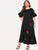 Plus Embroidered Appliques Flounce Sleeve Dress