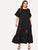 Plus Embroidered Appliques Flounce Sleeve Dress