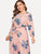 Plus Floral Print Self-tie Waist Dress