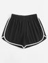 Plus Elastic Waist Ringer Shorts