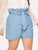 Plus Knot Paperbag Denim Shorts