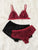 Plus Harness Floral Lace Lingerie Set With Satin Shorts