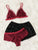 Plus Harness Floral Lace Lingerie Set With Satin Shorts