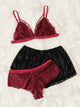 Plus Harness Floral Lace Lingerie Set With Satin Shorts