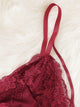 Plus Harness Floral Lace Lingerie Set With Satin Shorts