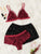 Plus Harness Floral Lace Lingerie Set With Satin Shorts