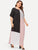  Plus Color-block Batwing Sleeve Maxi Dress