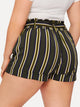 Plus Striped Self Tie Shorts