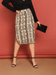 SHEIN Plus Split Side Snakeskin Print Skirt