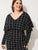 Plus Grid Cape Dress