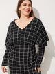 Plus Grid Cape Dress