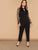 Plus Keyhole Front Pearls Beaded Mesh Sleeve Jumpsuit