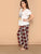 Plus Owl Print Pullover Top & Plaid Pants PJ Set