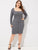 Plus Button Up Rib-knit Marled Dress