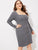 Plus Button Up Rib-knit Marled Dress