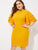 Plus Mock Neck Flutter Sleeve Bodycon Dress