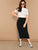 SHEIN Plus Checked Panel Pencil Skirt