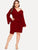 Plus Asymmetric Shoulder Wrap Dress