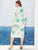 Plus Tropical Print V-neck Split Sleeve Dress