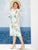 Plus Tropical Print V-neck Split Sleeve Dress