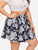 Plus Floral Print Drawstring Waist Shorts