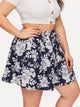 Plus Floral Print Drawstring Waist Shorts