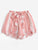 Plus Striped Knot Front Shorts