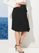 Plus Ruffle Trim Zip Back Skirt
