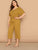 Plus Button Front Belted V-neck Jumpsuit