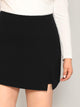 Plus Split Front Solid Skort Shorts