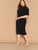  Plus Mock-neck Solid Pencil Dress