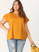 Plus Keyhole Front Layered Raglan Sleeve Top