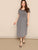 Plus Button Front Heather Knit Tee Dress