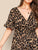 Plus Flounce Sleeve Tie Waist Surplice Wrap Leopard Dress