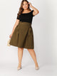 SHEIN Plus Paperbag Waist Pocket Front O-ring Belted Skirt