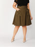 SHEIN Plus Paperbag Waist Pocket Front O-ring Belted Skirt