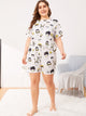 Plus Figure Print Pajama Set